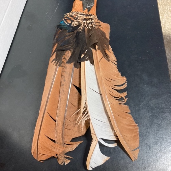 Ceremonial Smudge Fan w/Quartz Crystal American Indian Wand - Picture 9 of 9